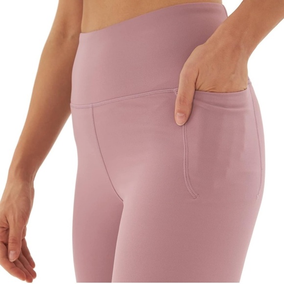 Lulucheri Biker Shorts Pockets High Waisted Yoga Pants 8" Lotus Pink size Small - Picture 4 of 6